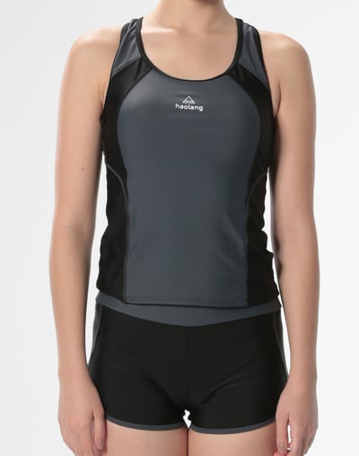 Haolang 石墨黑游泳兩件式泳衣4