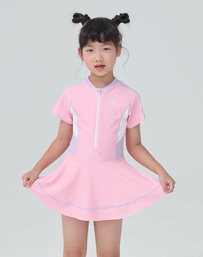 Haolang 櫻粉女童連身裙泳裝266014