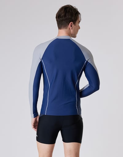 Haolang 深灰藍男款長袖泳衣2