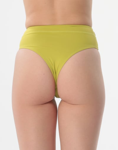 Haolang 芥末黃高腰蜜桃比基尼褲2