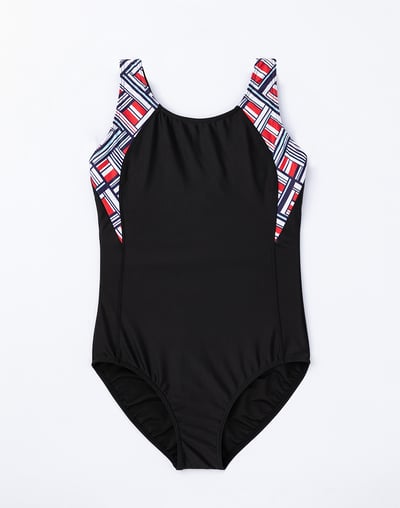 Haolang 莫紅線條基本款連身三角4