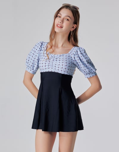 Haolang 千鳥格裙兩件式泳衣/加大尺碼2