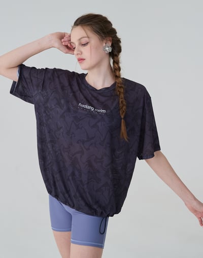 Haolang 水紋透氣抽繩短袖罩衫2