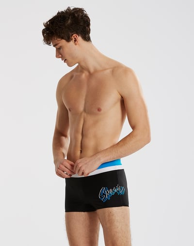 Haolang 拼接休閒平口泳褲2