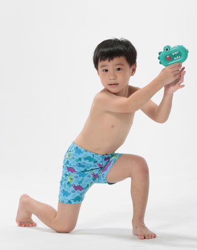 Haolang 可愛恐龍男童五分泳褲1