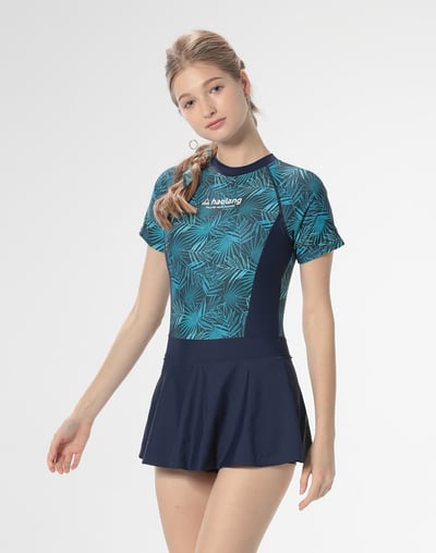 Haolang 神秘海洋短袖連身裙泳衣1