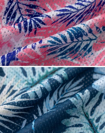 Haolang 深海藍葉影兩件式短袖泳衣7