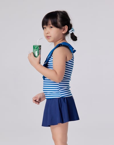 Haolang 海軍女童兩件式裙泳衣4