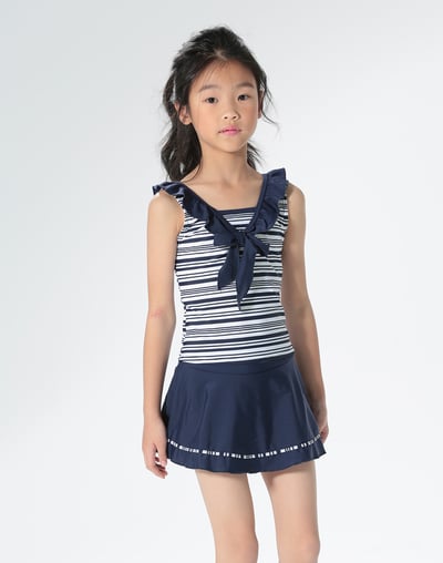 Haolang 水手女童兩件式裙泳衣1