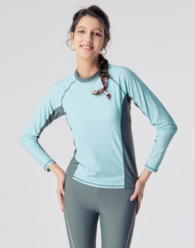 Haolang 薄荷綠女款長袖泳衣1