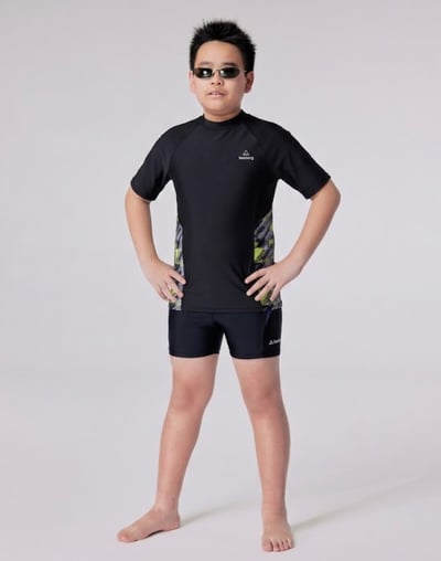 Haolang 螢光動能大童短袖泳衣567011