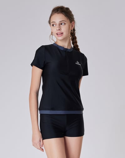 Haolang 經典黑兩件式短袖泳衣3