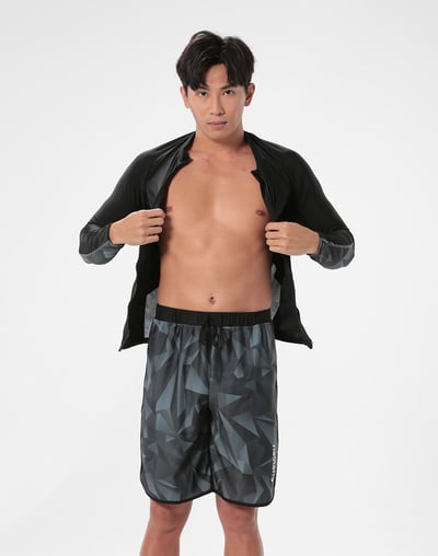 Haolang 黑玻璃男款長袖泳衣3