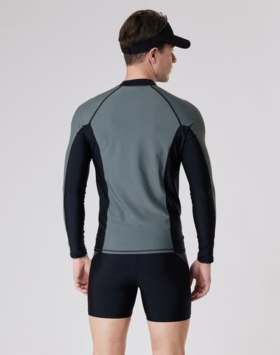 Haolang 炭灰綠男款長袖泳衣2