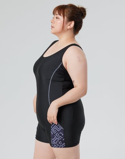 Haolang 紋彩大尺碼連身四角3