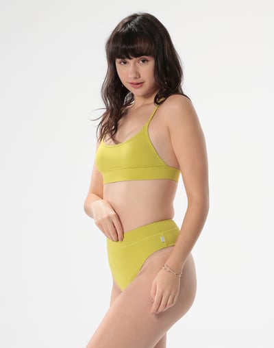 Haolang 芥末黃運動型比基尼TOP2
