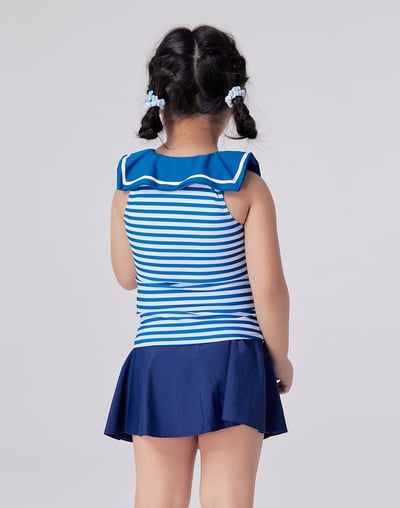 Haolang 海軍女童兩件式裙泳衣2