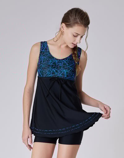 Haolang 光線藍寬鬆型泳衣/大尺碼1