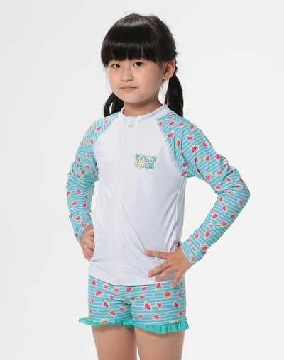 Haolang  可愛西瓜女童長袖泳衣3