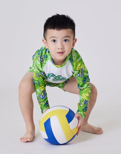 Haolang 挖土機男童長袖泳衣(TOP)5