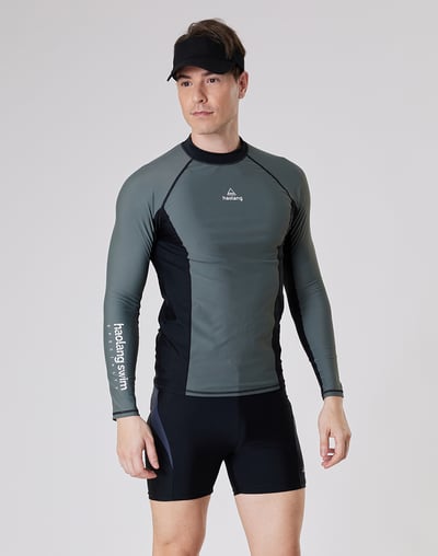 Haolang 炭灰綠男款長袖泳衣4