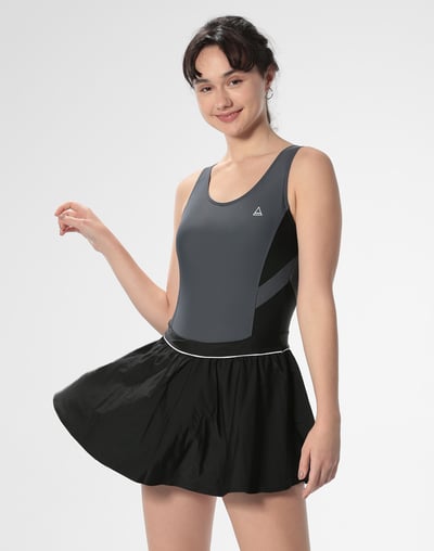 Haolang 石墨黑連身裙泳衣3