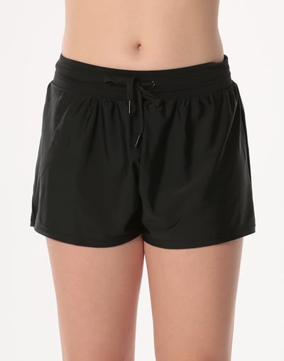 Haolang 經典黑女款寬鬆泳褲1