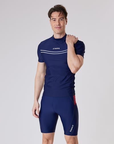 Haolang 深海藍男款短袖泳衣5