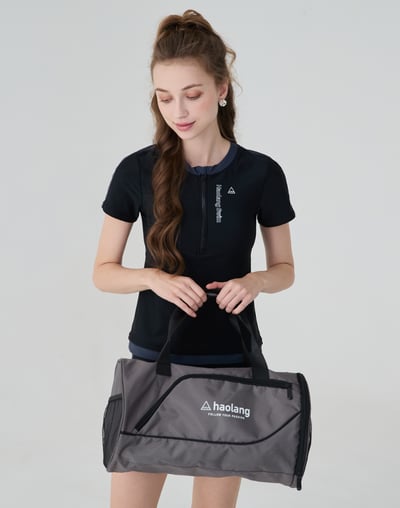 Haolang 經典黑兩件式短袖泳衣5