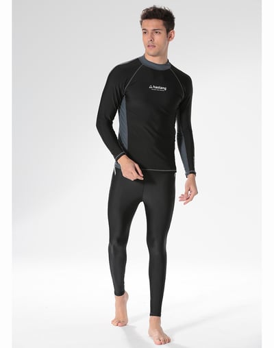 Haolang 經典黑男款長袖泳衣4