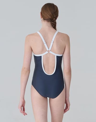 Haolang 神秘灰可調整式連身泳衣2