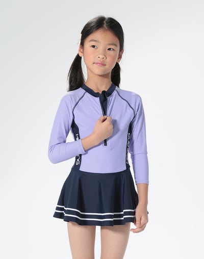 Haolang 香芋紫女童長袖泳衣3