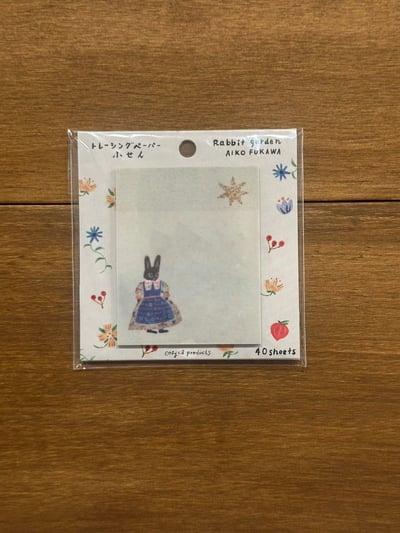 布川愛子 描圖紙便利貼 Rabbit garden2