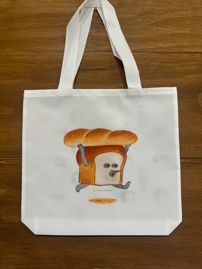 %麵包小偷-手提購物袋-白色款【日本正版授權】1