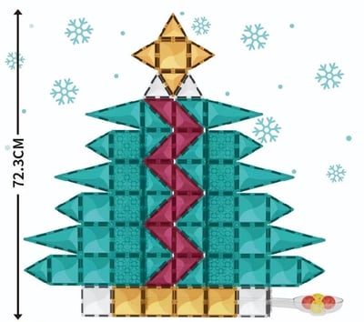 DUDUBAO 磁力片-閃亮聖誕球道組(110片)2