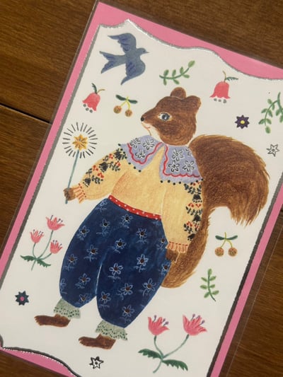 布川愛子 燙金明信片 charm2