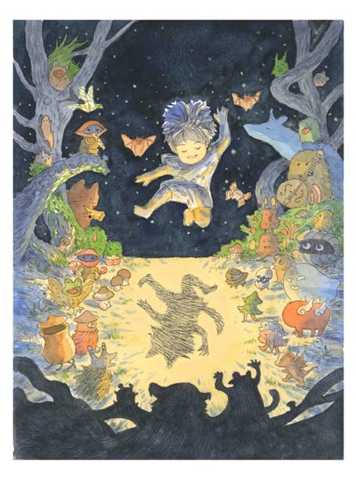 葉長青老師 繪本《影子遊戲》｜高階藝術微噴畫_03影子遊戲_尺寸A41