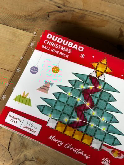 DUDUBAO 磁力片-閃亮聖誕球道組(110片)1