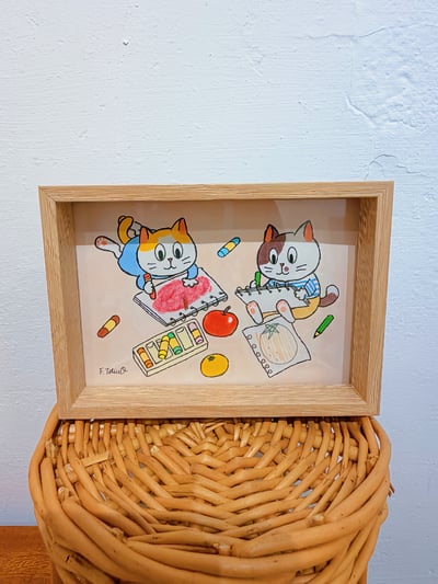 【作者原畫作品】古澤龍男老師迷你原畫 畫畫貓1