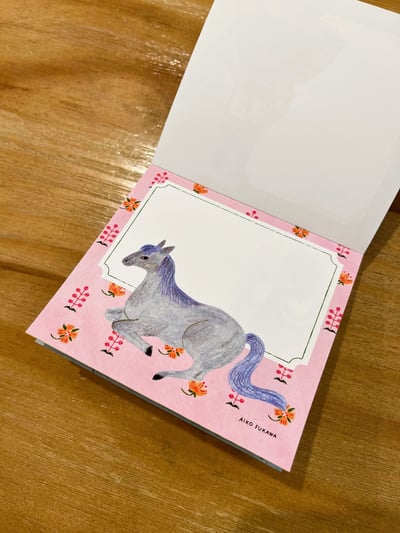 布川愛子 便條本 flower and animals3