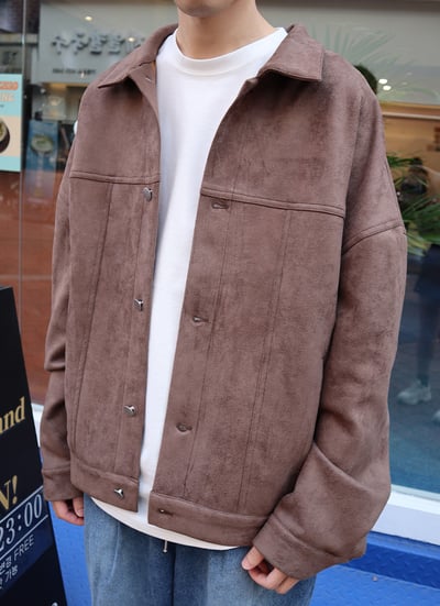 【 Giusto 】麂皮素面短板長袖外套 韓系穿搭3