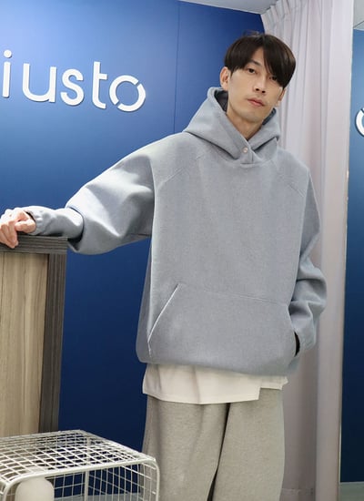 【 Giusto 】混羊毛單暗釦連帽上衣3