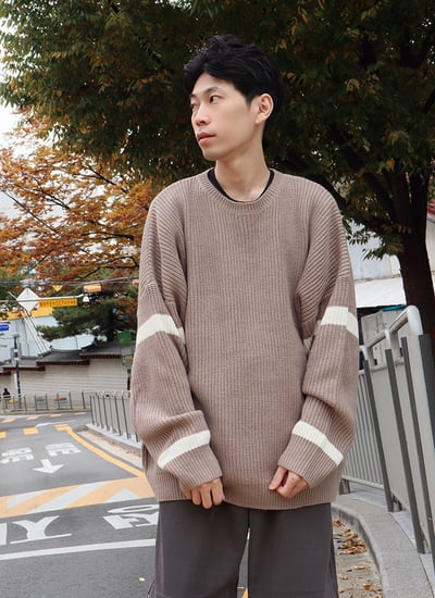 【 Giusto 】配色條紋袖針織上衣7