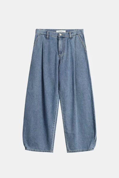 【 Giusto 】褲管內摺牛仔寬褲8