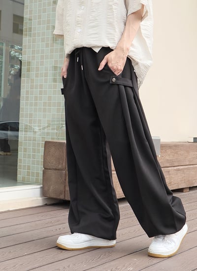 【 Giusto 】暗釦式老爺休閒式西裝寬褲8