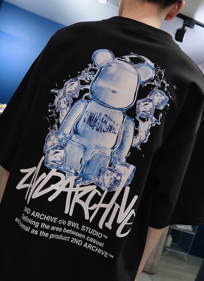 【 Giusto 】涼爽冰塊熊熊印圖高磅數棉短T5