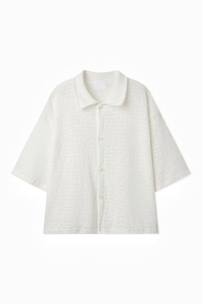 【 Giusto 】幾何紋路短袖針織襯衫8