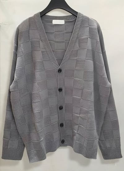 【 Giusto 】棋盤格V領針織罩衫1