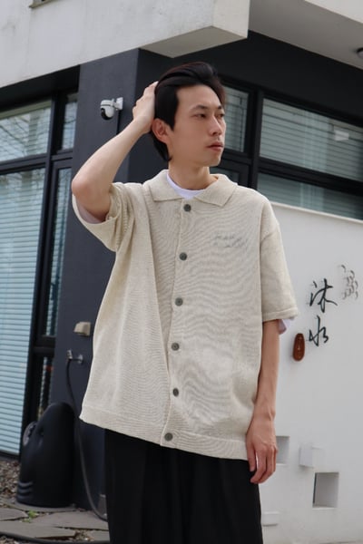 【 Giusto 】亞麻細針織小翻領短袖襯衫3