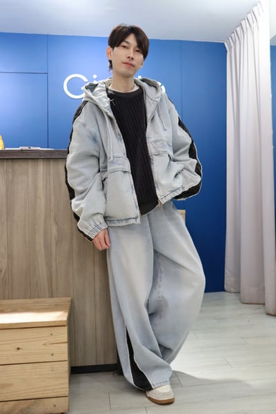 【 Giusto 】側邊條拼接連帽牛仔襯衫外套8